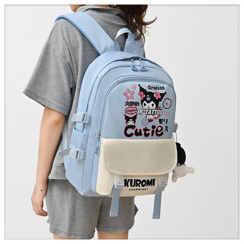 Kuromi&prime;s New Student Backpack with Large Capacity and Lightweight Oxford Cloth Printed Backpack