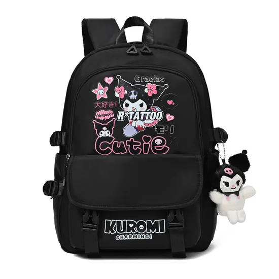 Kuromi′s New Student Backpack with Large Capacity and Lightweight Oxford Cloth Printed Backpack