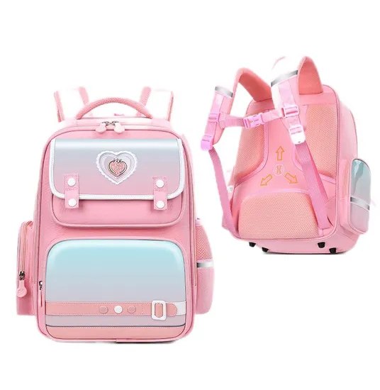 Primary School Backpack Reduces Burden PU Leather Spine Protector New Waterproof Backpack
