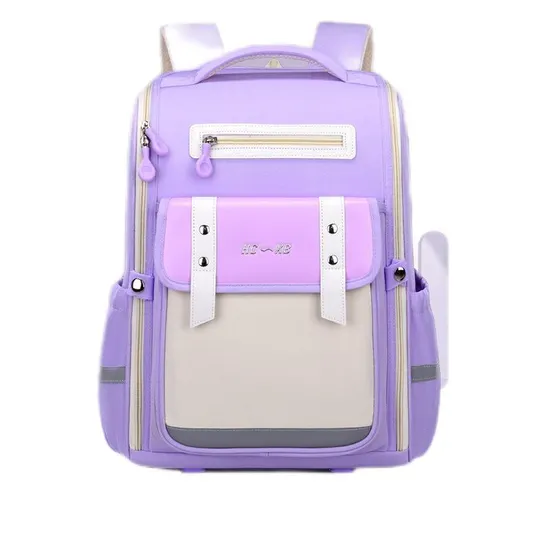 New Elementary School Backpack with Ultra Light Spine Protection and Weight Reduction Children′s Backpack