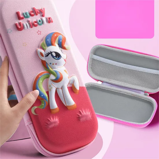 Cartoon Elementary School Pen Box Large Capacity 3D Stationery Box Kindergarten Pen Bag