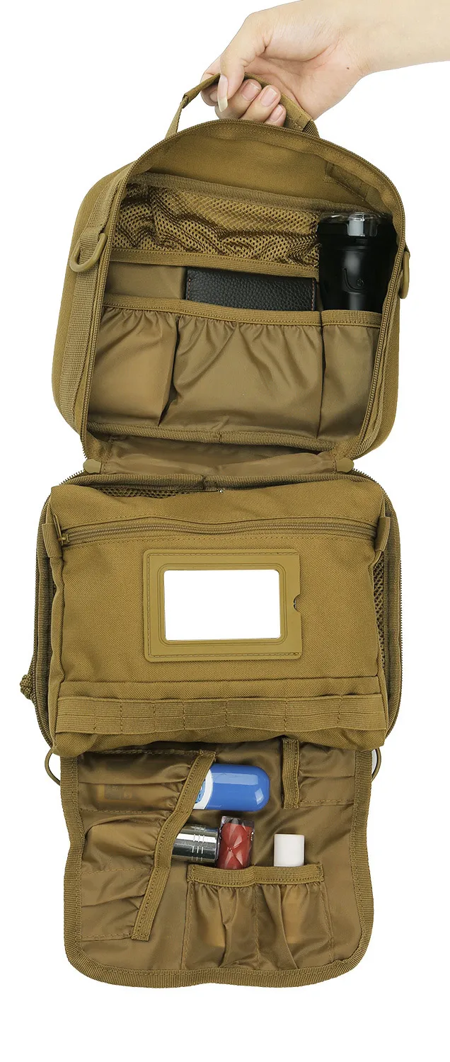 Outdoor Camping Waterproof Toiletry Bags Universal Kit Bag with Medical Supplies Molle Combat Tactical Handbag