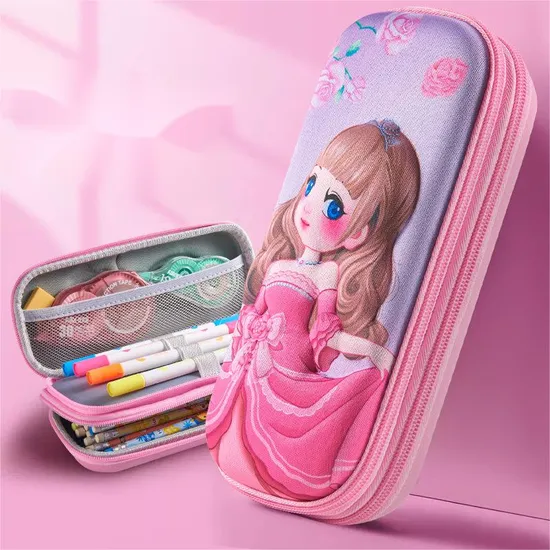 New 3D Pencil Case Double-Layer Primary Large Capacity Stationery Bag