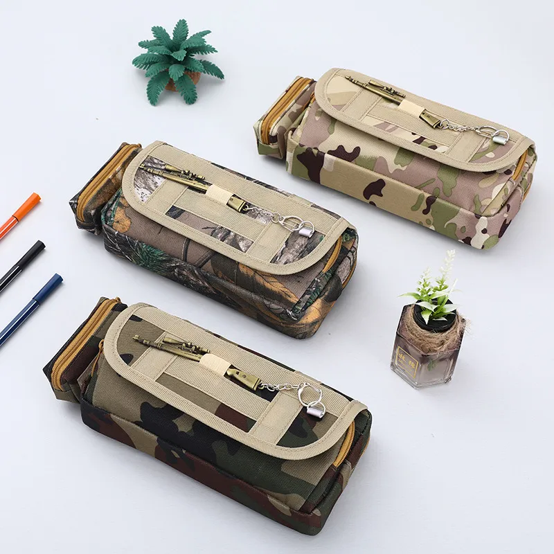 Camouflage Pencil Case Multifunctional Stationery Bag for Primary and Secondary School Students Pencil Pouch