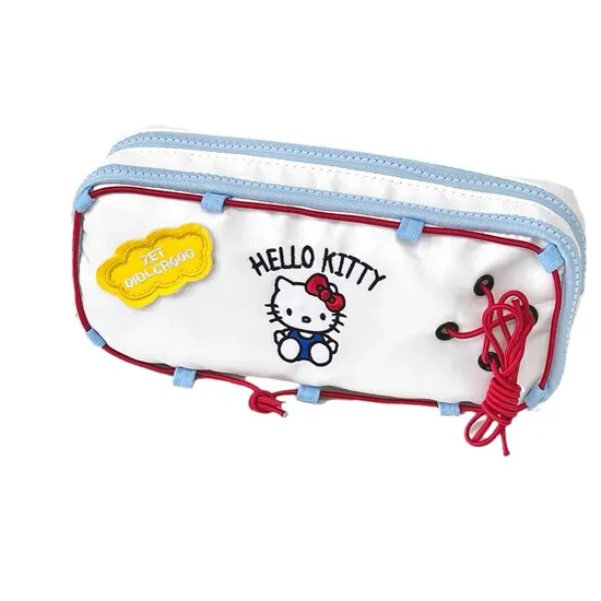New Kitty Drawstring Pencil Case Multi-Layer High School Student Pencil Case Storage Bag