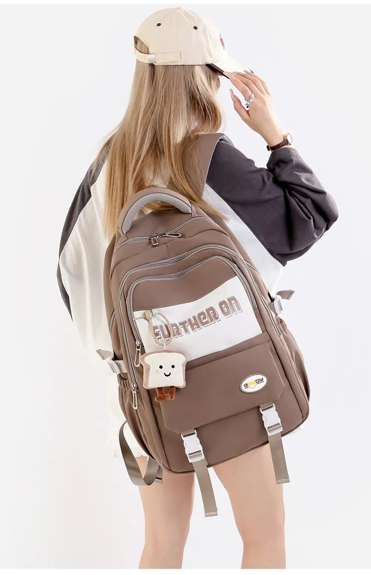 Retro High School Student Junior High School Student Backpack for Women Korean Sytle Backpack for Men Large Capacity Travel Backpack