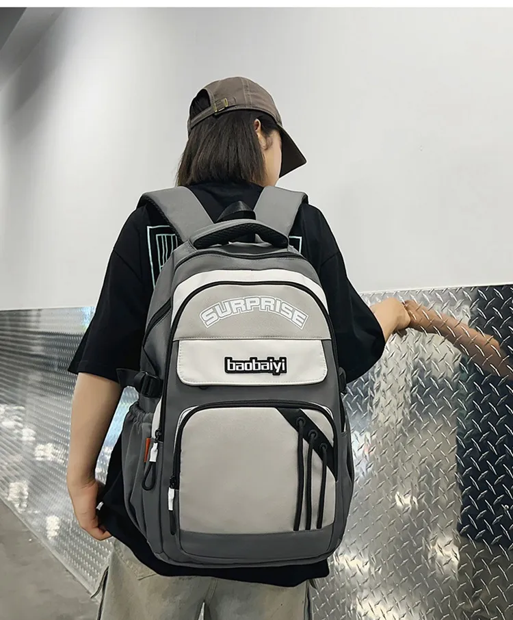 Large Capacity Travel Backpack Multifunctional Campus Backpack for Male and Female Students in Middle and High Schools