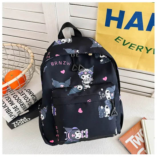 New Children′s Cartoon Cute School Bag Lightweight and Large Capacity Nylon Kindergarten Kuromi Backpack