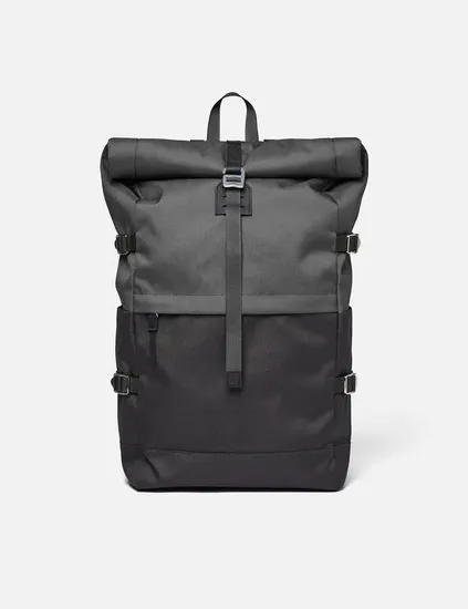 Unisex Vintage Style Rolltop Backpack Custom RPET Polyester Outdoor Sports Pack Business School Bag
