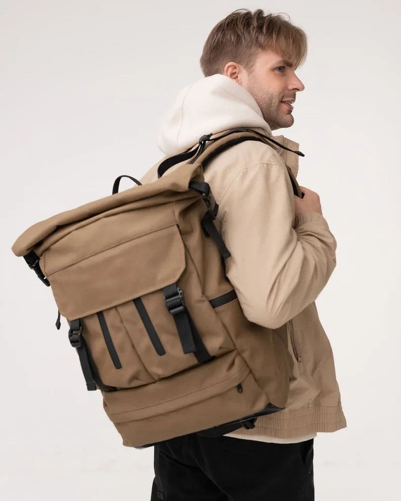 Factory Wholesale Canvas Travel Rucksack for Men and Women Travel Backpack Bag