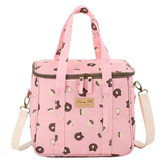 Factory Outlet Portable Cartoon Student Aluminum Film Oxford Cloth Bento Bag with Customized Logo