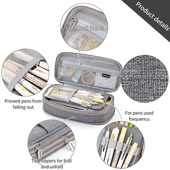 Zipper Stationery Organizer Bag Pencil Case Pen Pouch Bag for School Student