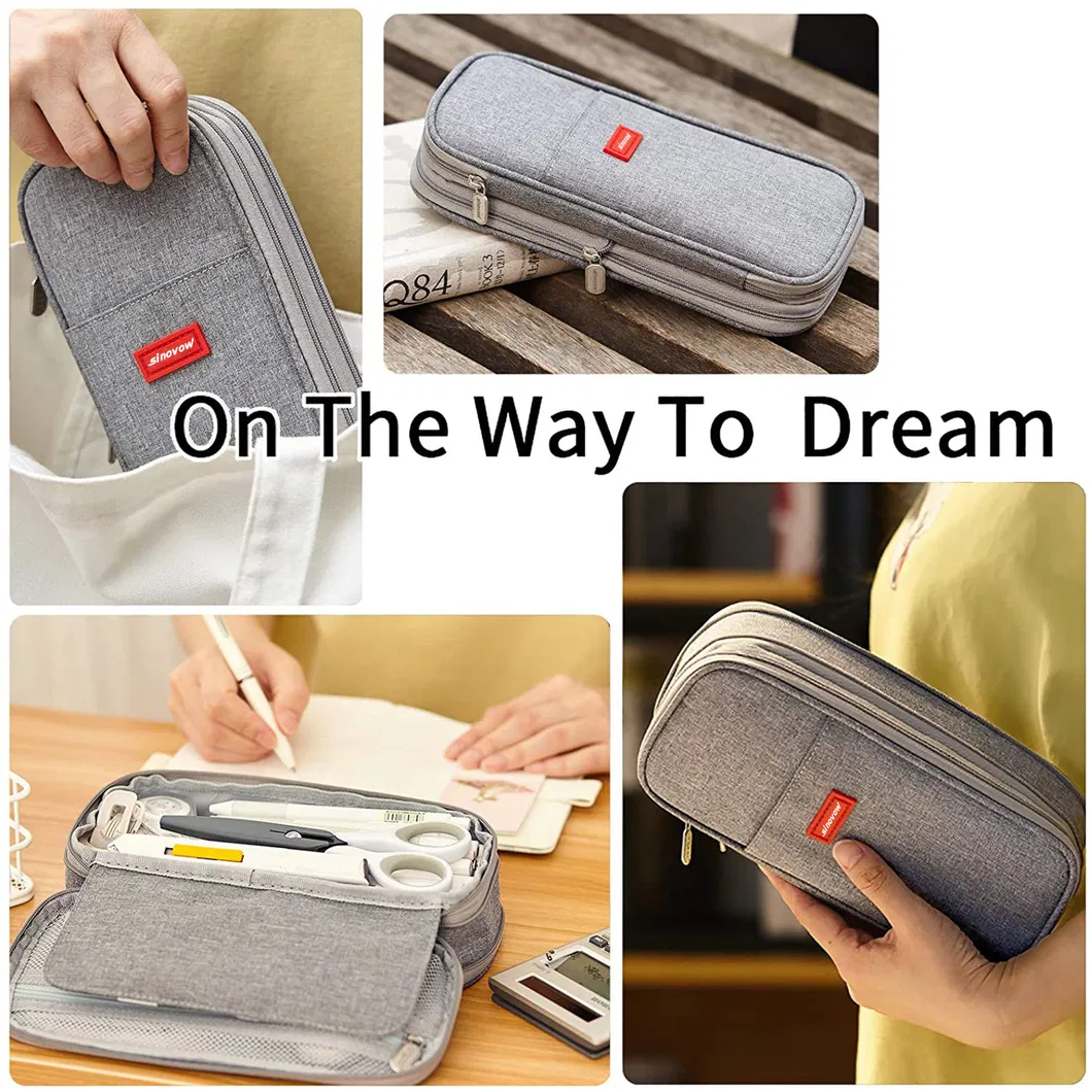 Zipper Stationery Organizer Bag Pencil Case Pen Pouch Bag for School Student