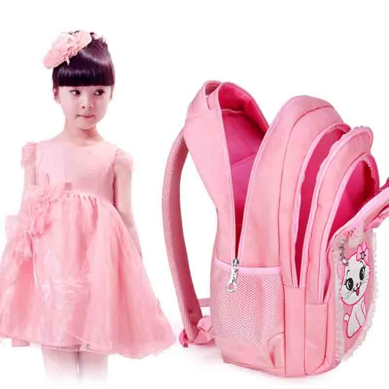 Children Double Shoulder 7-9-12 Year Old Schoolbag Princess Backpack School Girls Backpack Bag Korean Version of Cute Polyester