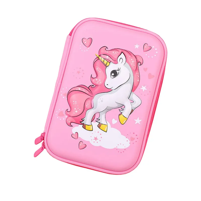 New Large Capacity Pen Bag Cute Cartoon Unicorn Pencil Case with Zipper