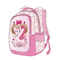 Large Capacity 19′′ 300d Polyester Flamingo Pattern School Wheel Trolley Bag with Pencil Case Lunch Bag 4 Wheel Trolley Backpack