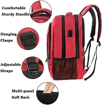 Casual Lightweight Stylish Waterproof College Laptop Bag Large USB Charging Students Boys Shockproof Daypack School Backpack