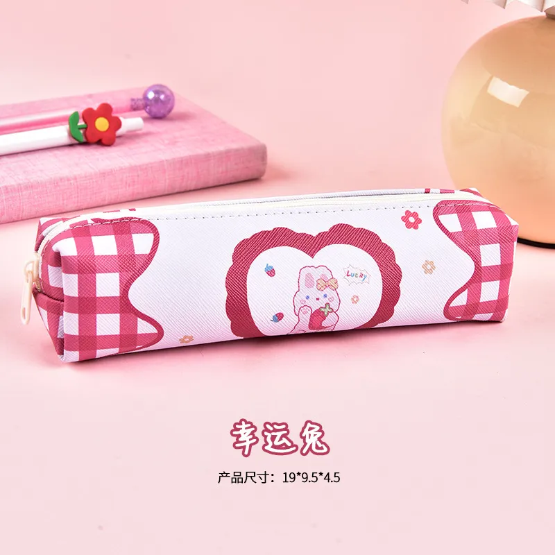 Cartoon Cute School Stationery Bag Kawaii Leather Pencil Pouch for Kids