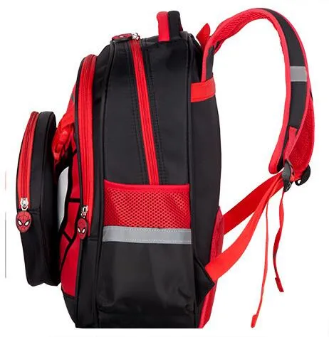 Cartoon Detachable Children Trolley School Bag with Three Wheel Spiderman Trolley Backpack