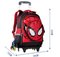Cartoon Detachable Children Trolley School Bag with Three Wheel Spiderman Trolley Backpack