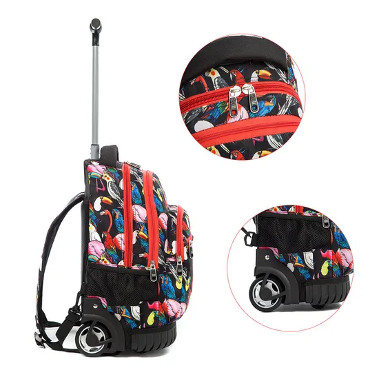 Professional Kids School Rolling Backpack Fashion Children School Wheeled Trolley Bags