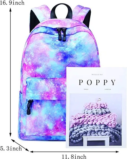 Moutain Land Girls School Backpack Lightweight Waterproof Backpacks for Teen with Lunch Bag