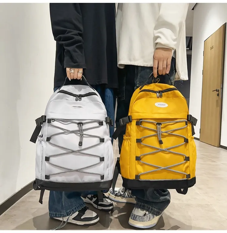 Retro Trendy Large Capacity Backpack Sports Hiking Outdoor Mountaineering Lightweight Travel Backpack