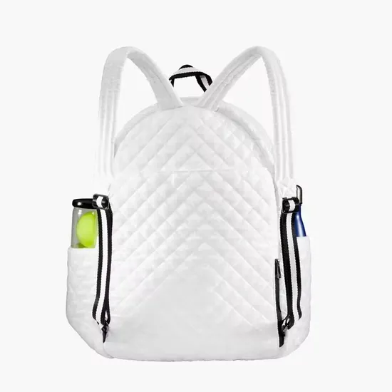Customized PU Waterproof Pickleball Bag for Outdoor Sports Training, Large Capacity White Portable Tennis Bag