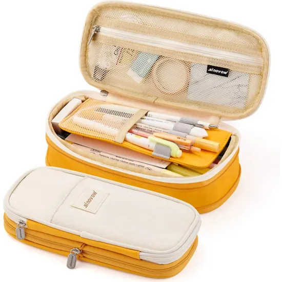 College School Pencil Storage Pen Case Canvas Pencil Pouch Bag for Students
