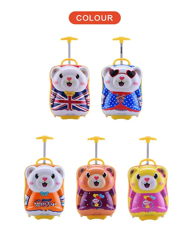 Wholesale 3D Children&prime;s Cartoon Trolley Luggage Bag Baby Suitcase
