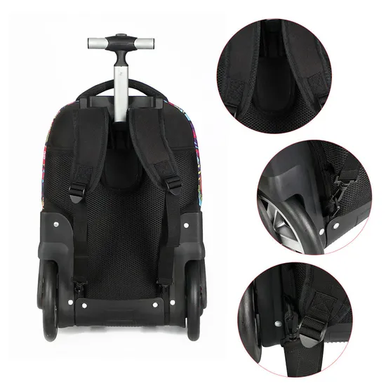 Waterproof Student Wheeled Rolling Schoolbag Fashion Backpack for Kids Children Trolley School Bag