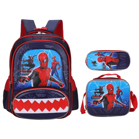 3D Cartoon Character 16 Inch 3PCS School Bag Set Kids with Pencil Case and Lunch Bag Wholesale School Bags for Primary Student