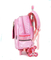 Rolling Kids Backpacks for Girls Trolley School Bag Handbag with Lunch Bag Pink