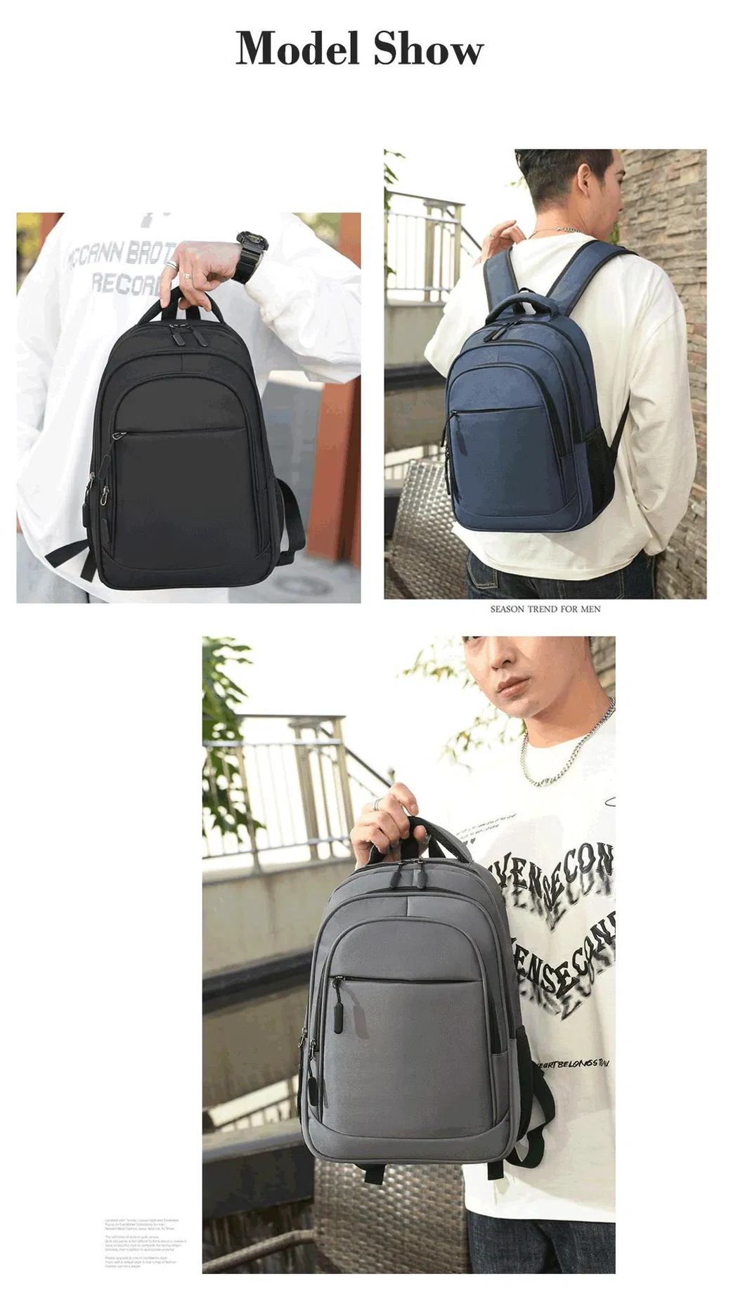 Bag USB Waterproof Mens Nylon Laptop Bag Travel Factory Wholesale Custom Logo Student Laptop Backpack