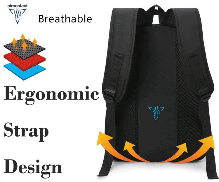 Bag USB Waterproof Mens Nylon Laptop Bag Travel Factory Wholesale Custom Logo Student Laptop Backpack