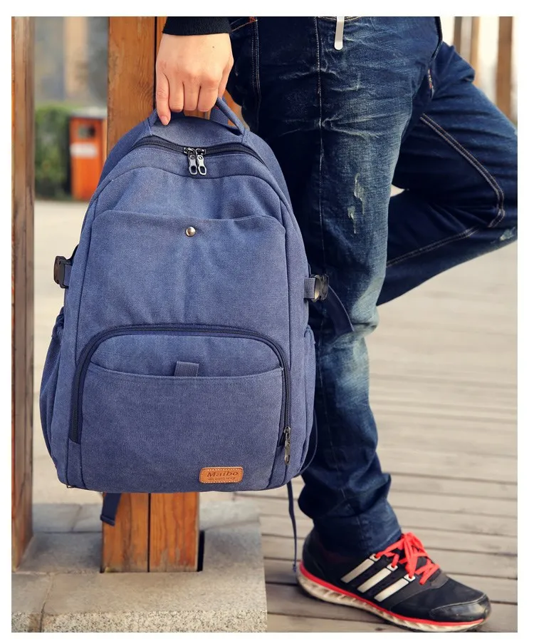 Retro Canvas Outdoor Backpack for Students Simple and Trendy Large Capacity Backpack