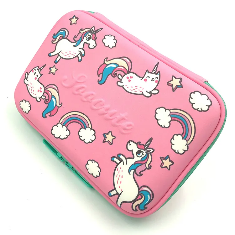 Cute Unicorn Pencil Case School Girls Toddler Hardtop Pencil Pouch EVA Pen Box for Kids Schools &amp; Offices