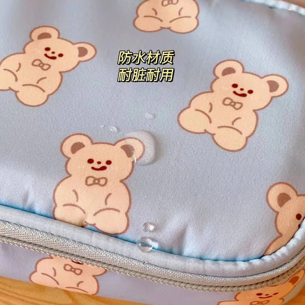 Cute Cartoon Canvas Stationery Storage Bags Student Large Capacity Pencil Case