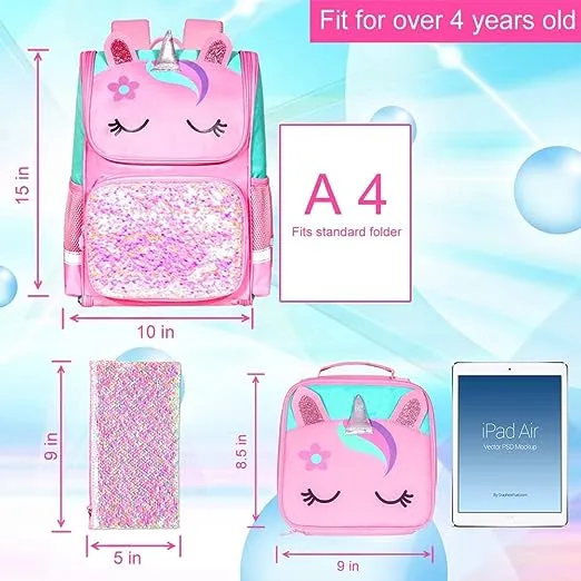 Unicorn Sequin Schoolbag Factory Price Girl School Backpack Pink Schoolbag for Girls