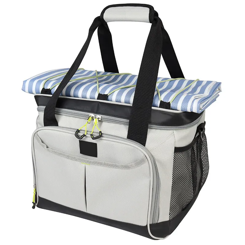 Collapsible 75 Cans Beach Cooler Foldable Collapsible Cooler Bag Camping Bag Insulation Bag Waterproof Lunch Thermal Bag