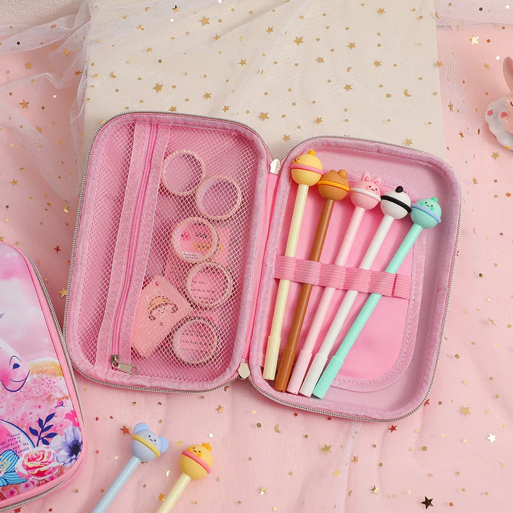 School Stationery Box Cartoon 3D EVA Unicorn Cute Pencil Case for Kids