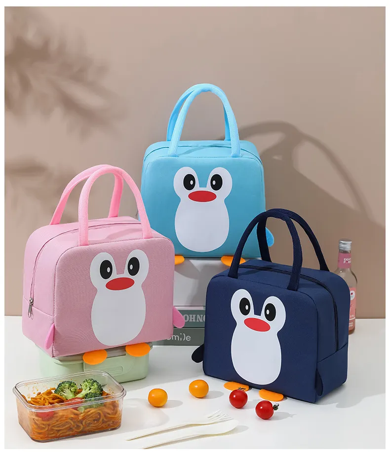 Fashionable Cute Cartoon School Kids Insulated Fitness Lunch Picnic Bag Custom Outdoor Reusable Breastmilk Lunch Cooler Bag Food
