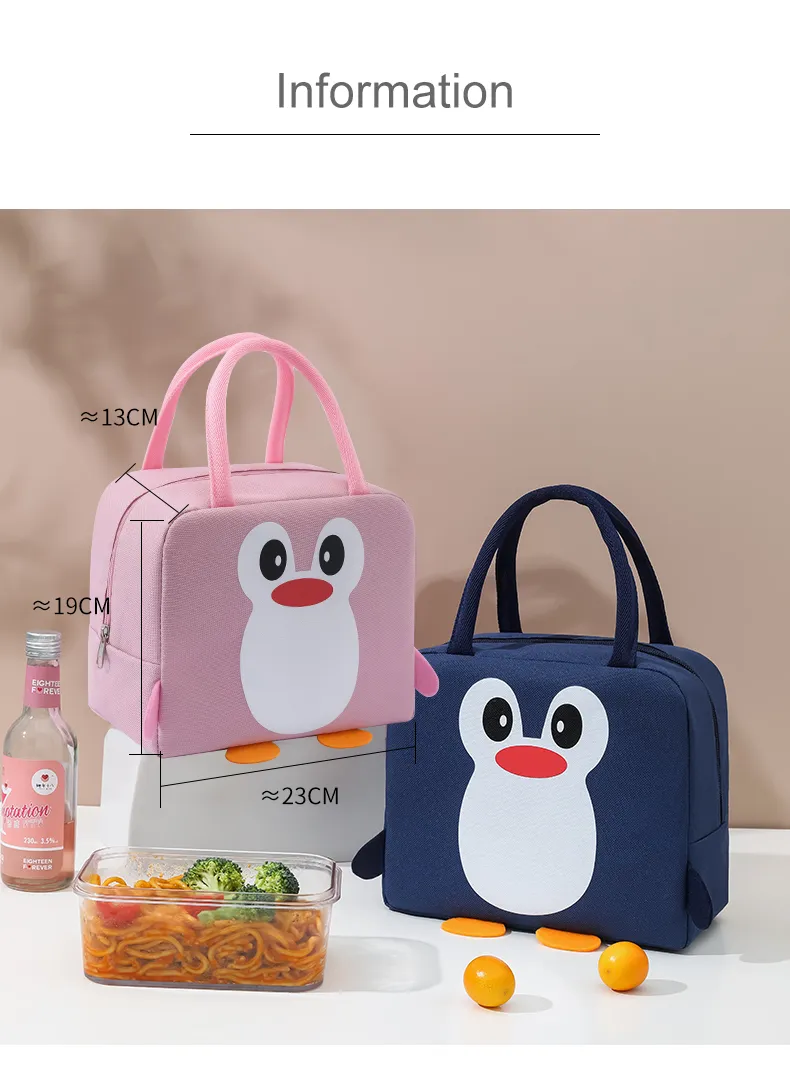 Fashionable Cute Cartoon School Kids Insulated Fitness Lunch Picnic Bag Custom Outdoor Reusable Breastmilk Lunch Cooler Bag Food