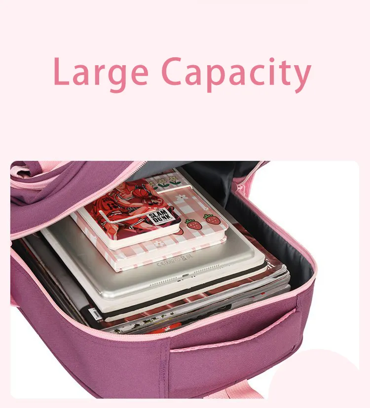 Child Pink Purple Printing Backpack Kindergarten Cute Unicorn Schoolbag Kids School Bag for Girls