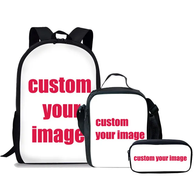3PCS Children Match School Bags Dinosaur Cartoon Printing School Bag and Lunch Bag Set