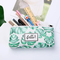 Fashion Office Stationery Bag Custom Leaves Pattern PU Leather Pencil Case