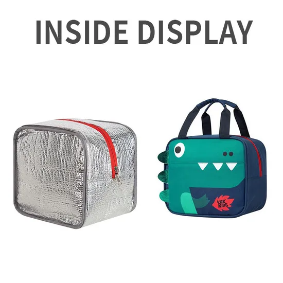 Monster -Shaped Cute Lunch Bag with Aluminum Film Can Bring Lunch Insulation Cooler Bag for Kids and Boys&amp;Girls