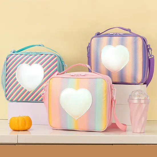 Holographic Cupcake Sweet Print Lunch Bag with Handle for Student