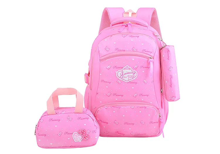 Child Waterproof Backpack Girls Bag New Kids Schoolbag Set