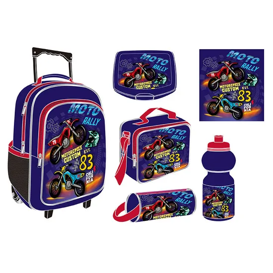Custom 5 PCS Set Waterproof Backpack Girl Daily Fashion Kids Character School Trolley Bags